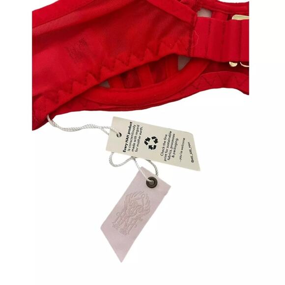 We Are HAH Red Bra NWT Size A 28-36 - Picture 4 of 4